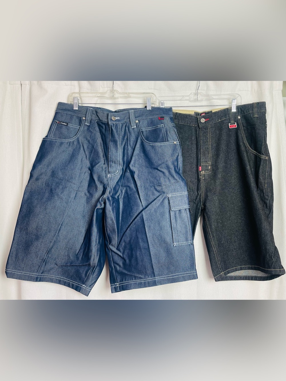 Vtg Ecko Unltd Denim Shorts NWT & FUBU Jean Shorts NWOT Mens 38 Blue Dark Wash